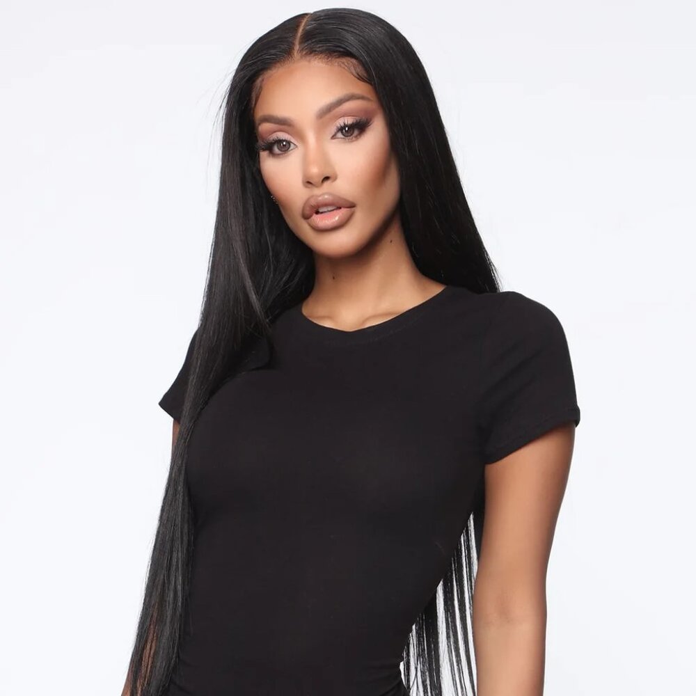 Leanne Crew Neck Bodysuit - Black